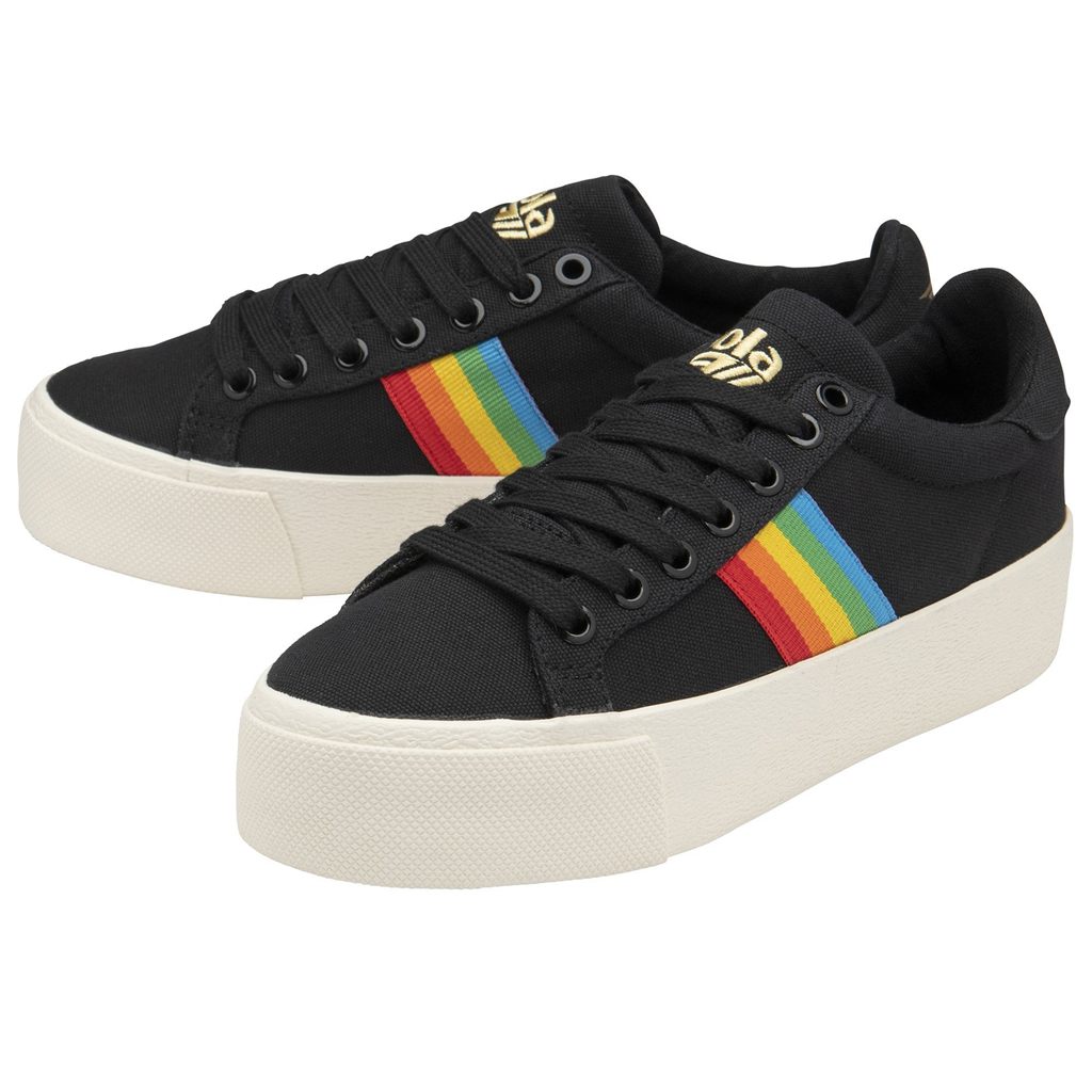 Gola Vegan Classics Orchid Platform Rainbow Shoes Czarne Polska | 8923JEMBH