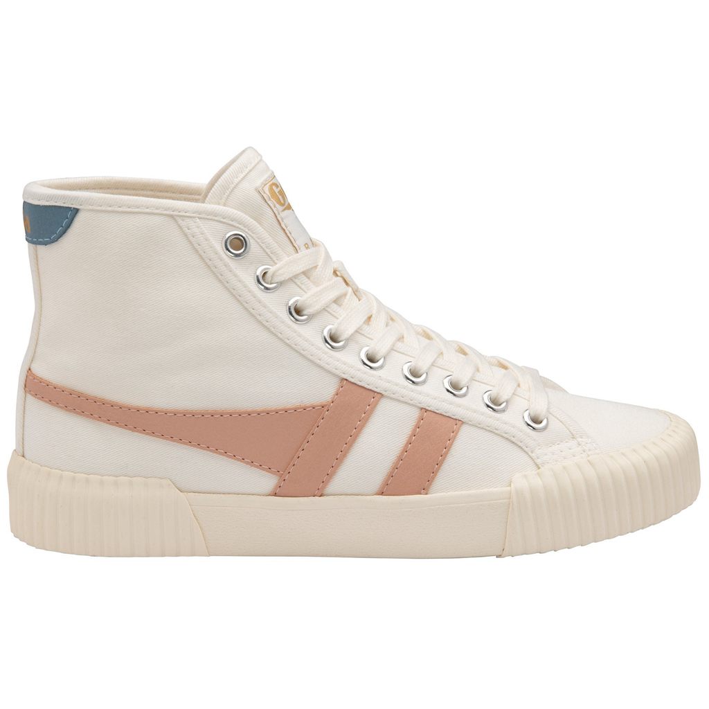Gola Vegan Classics Rally High Plimsoll Sneakers Białe Różowe Polska | 0437DYZIL