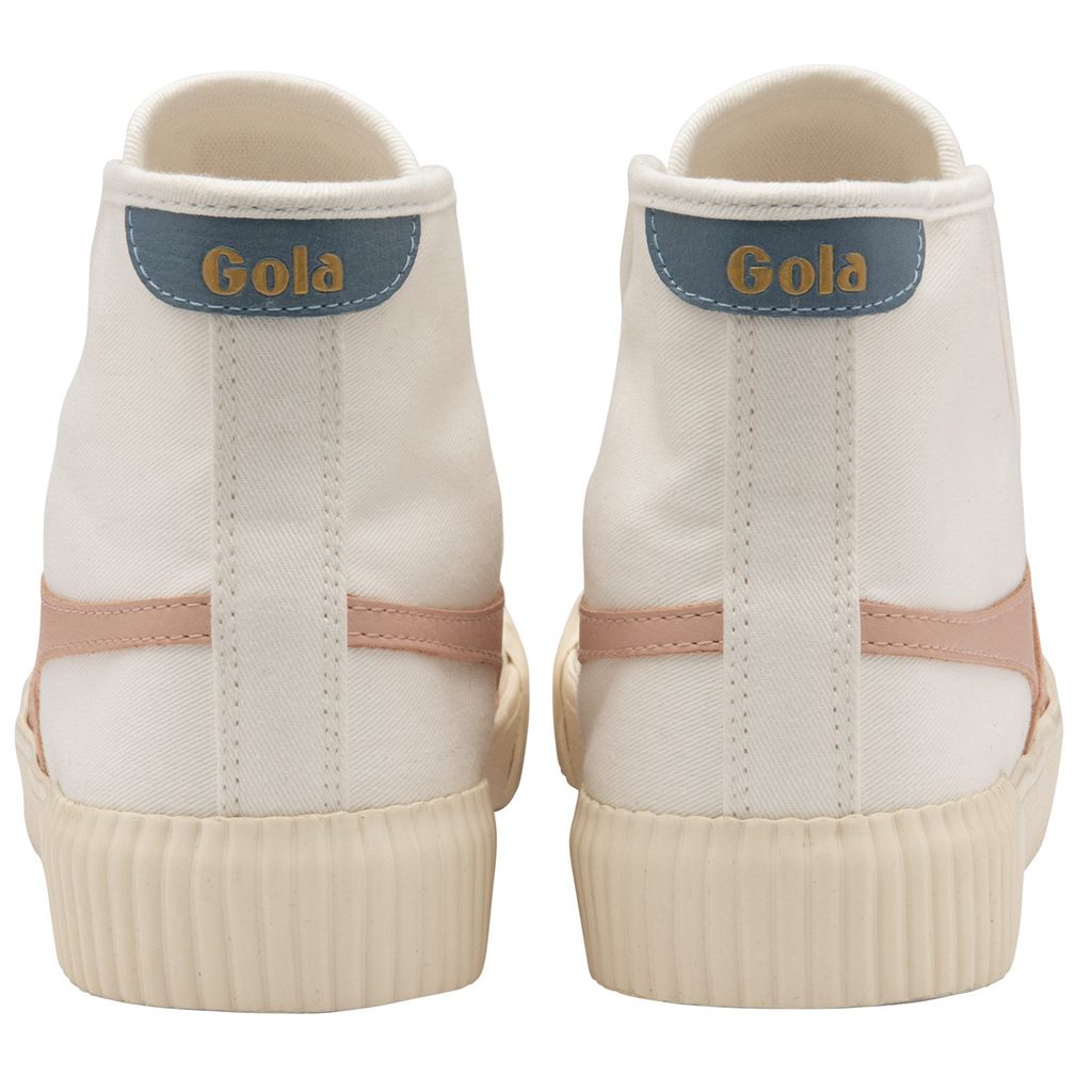 Gola Vegan Classics Rally High Plimsoll Sneakers Białe Różowe Polska | 0437DYZIL