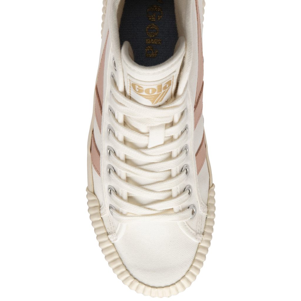 Gola Vegan Classics Rally High Plimsoll Sneakers Białe Różowe Polska | 0437DYZIL