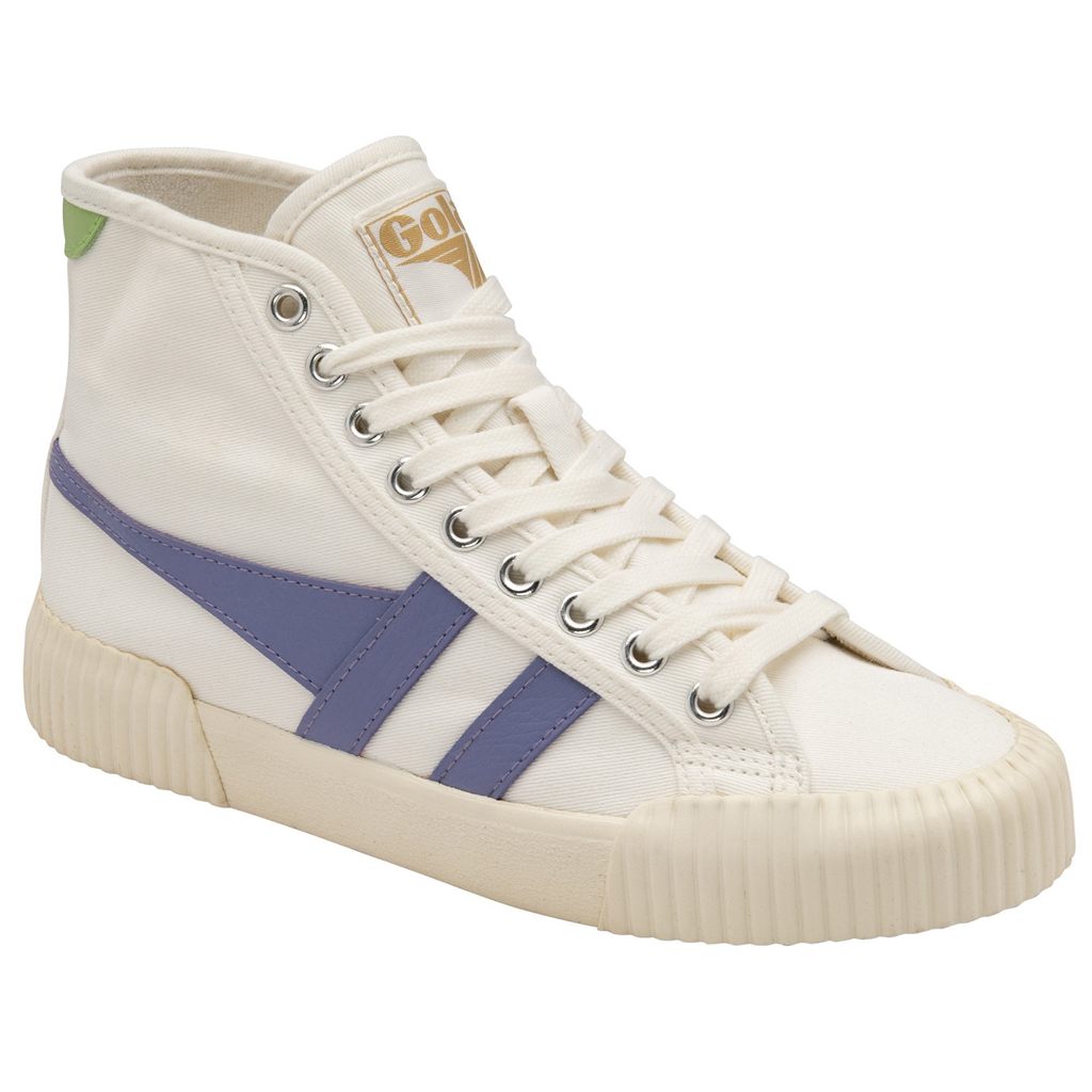 Gola Vegan Classics Rally High Plimsoll Sneakers Białe Lawenda Zielone Polska | 2753FDXNL
