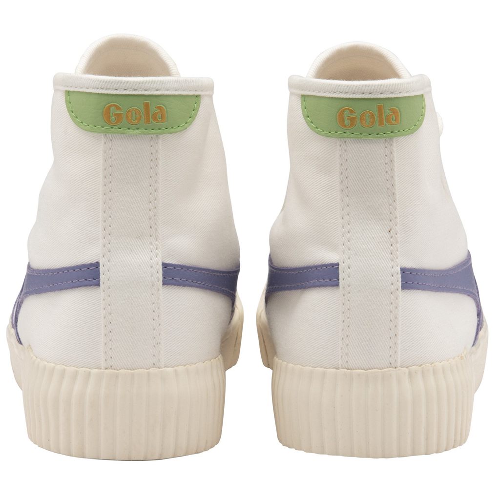 Gola Vegan Classics Rally High Plimsoll Sneakers Białe Lawenda Zielone Polska | 2753FDXNL