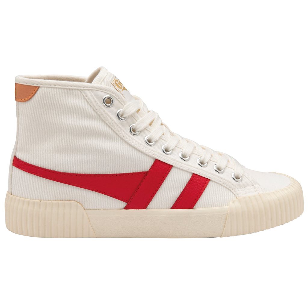 Gola Vegan Classics Rally High Plimsoll Sneakers Białe Czerwone Morelowe Polska | 0723PNZVT