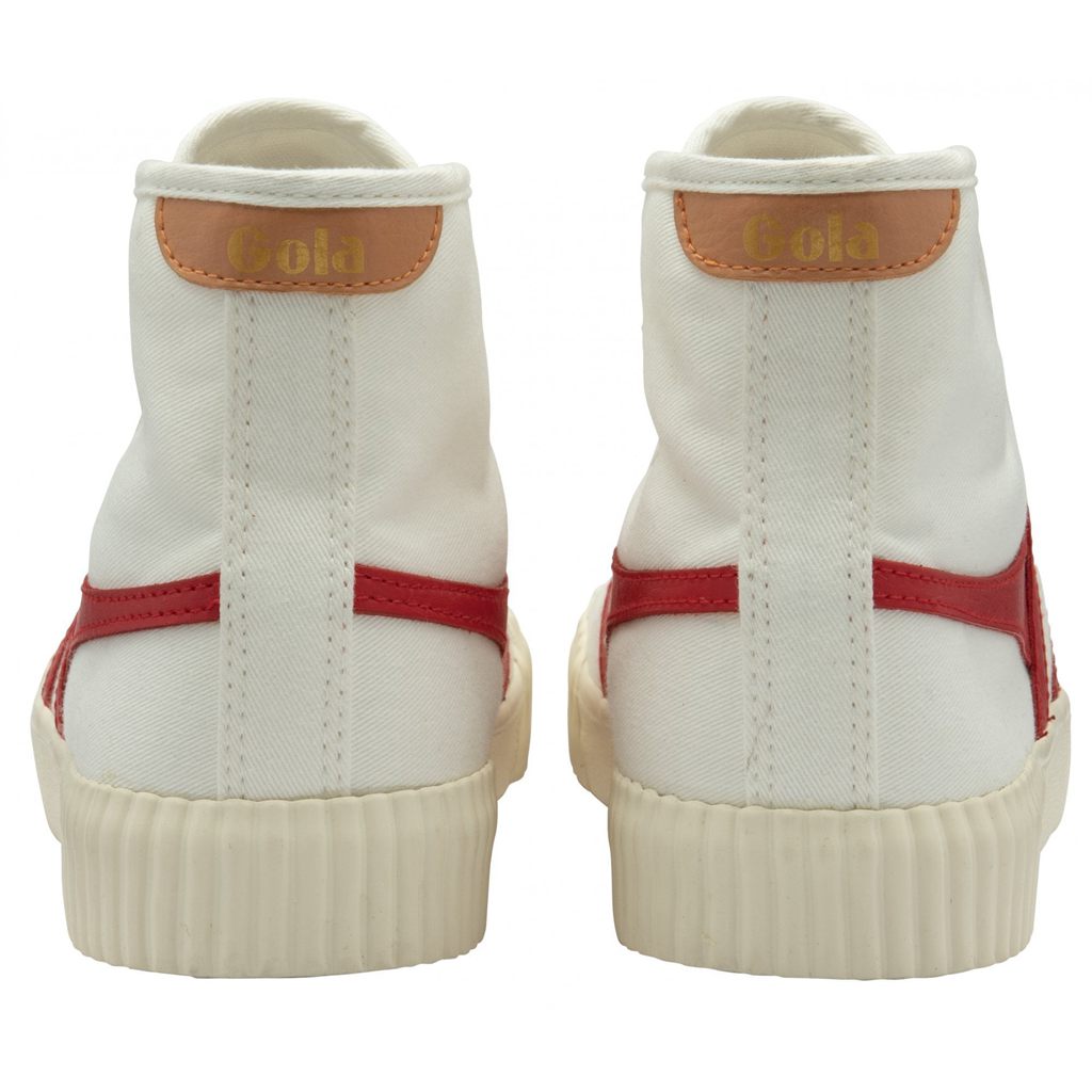 Gola Vegan Classics Rally High Plimsoll Sneakers Białe Czerwone Morelowe Polska | 0723PNZVT