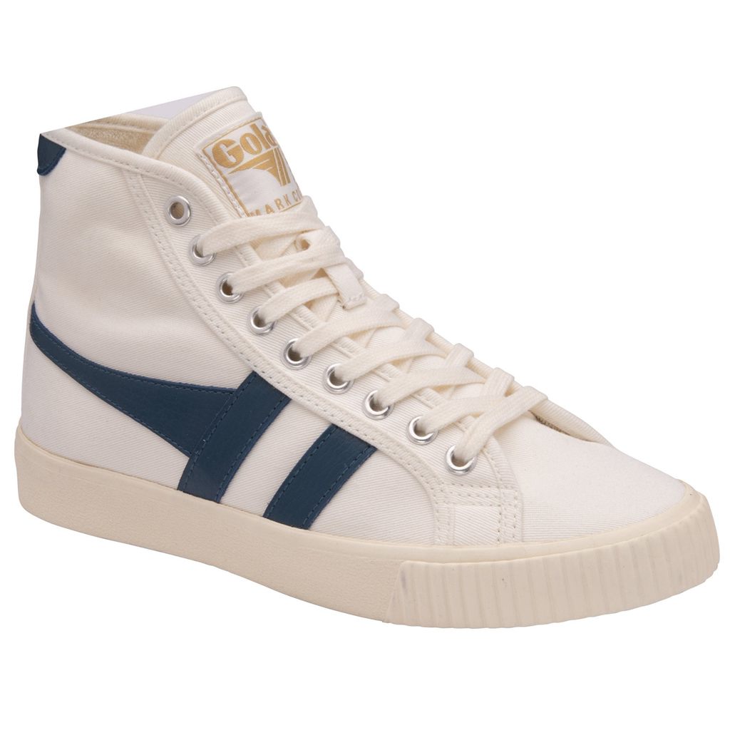 Gola Vegan Classics Tennis Mark Cox High Sneakers Białe Niebieskie Polska | 4736BWXGQ