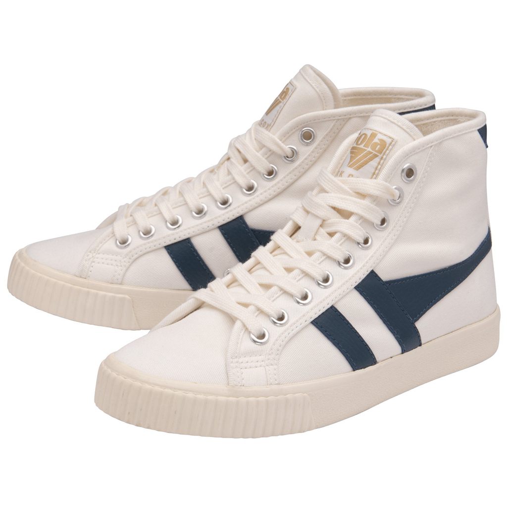 Gola Vegan Classics Tennis Mark Cox High Sneakers Białe Niebieskie Polska | 4736BWXGQ