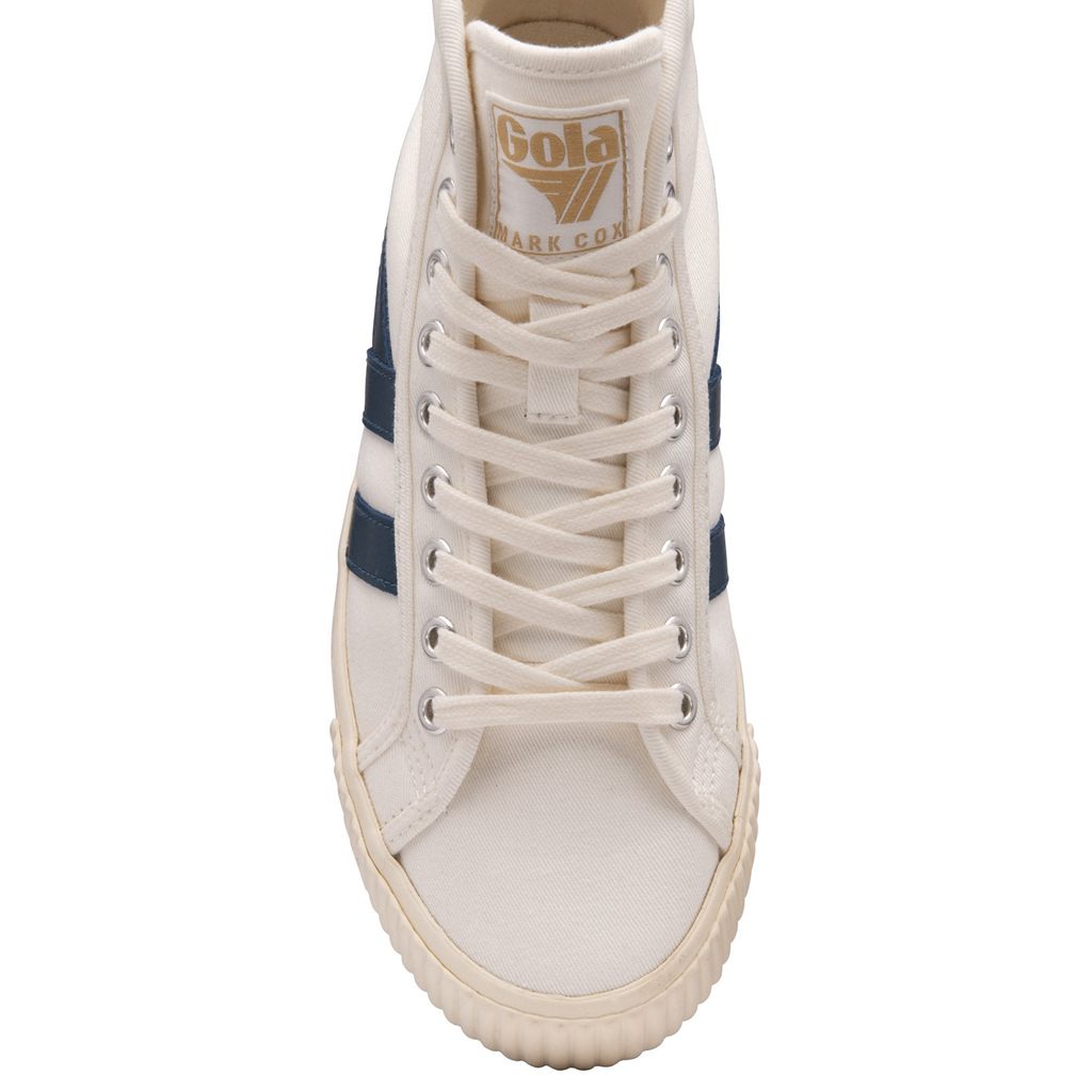 Gola Vegan Classics Tennis Mark Cox High Sneakers Białe Niebieskie Polska | 4736BWXGQ