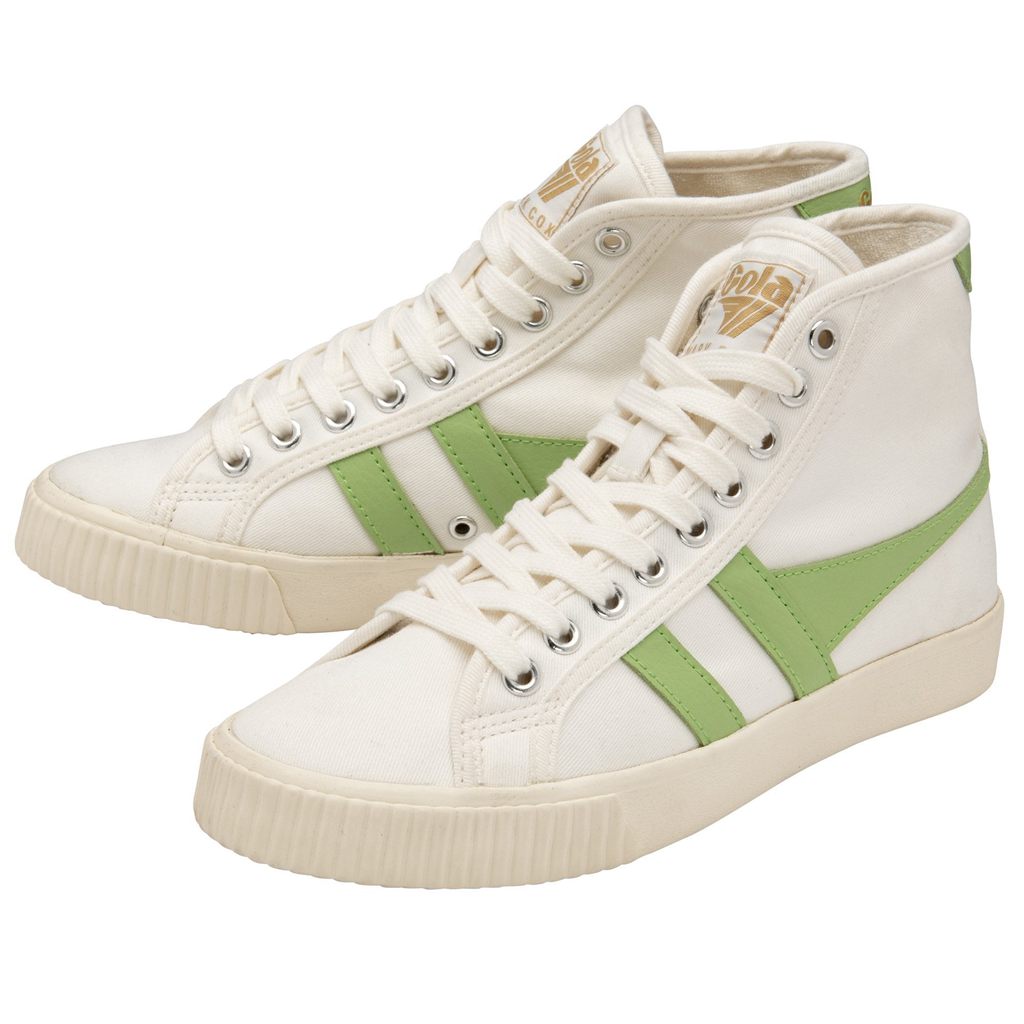 Gola Vegan Classics Tennis Mark Cox High Sneakers Białe Zielone Polska | 6237LBJXO