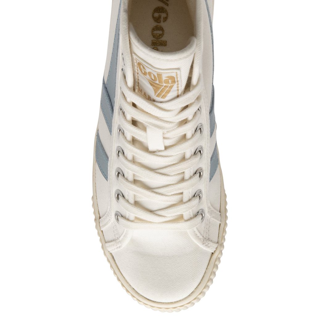 Gola Vegan Classics Tennis Mark Cox High Sneakers Białe Niebieskie Polska | 1740INXFB