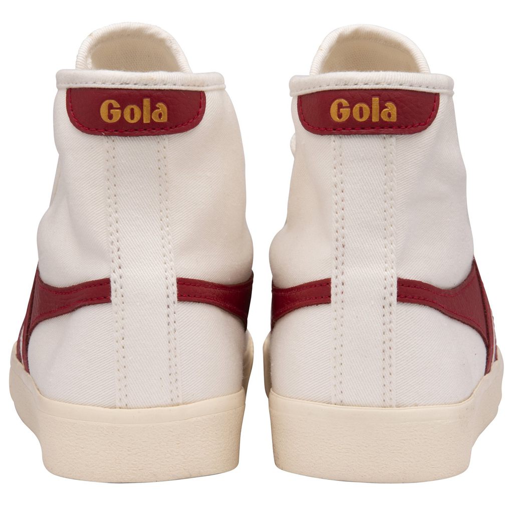 Gola Vegan Classics Tennis Mark Cox High Sneakers Białe Jasny Czerwone Polska | 0594BLRTX