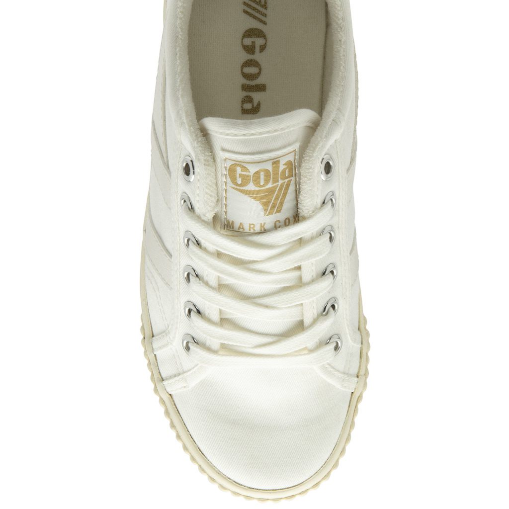 Gola Vegan Classics Tennis Mark Cox Sneakers Białe Białe Polska | 4068EJFIW