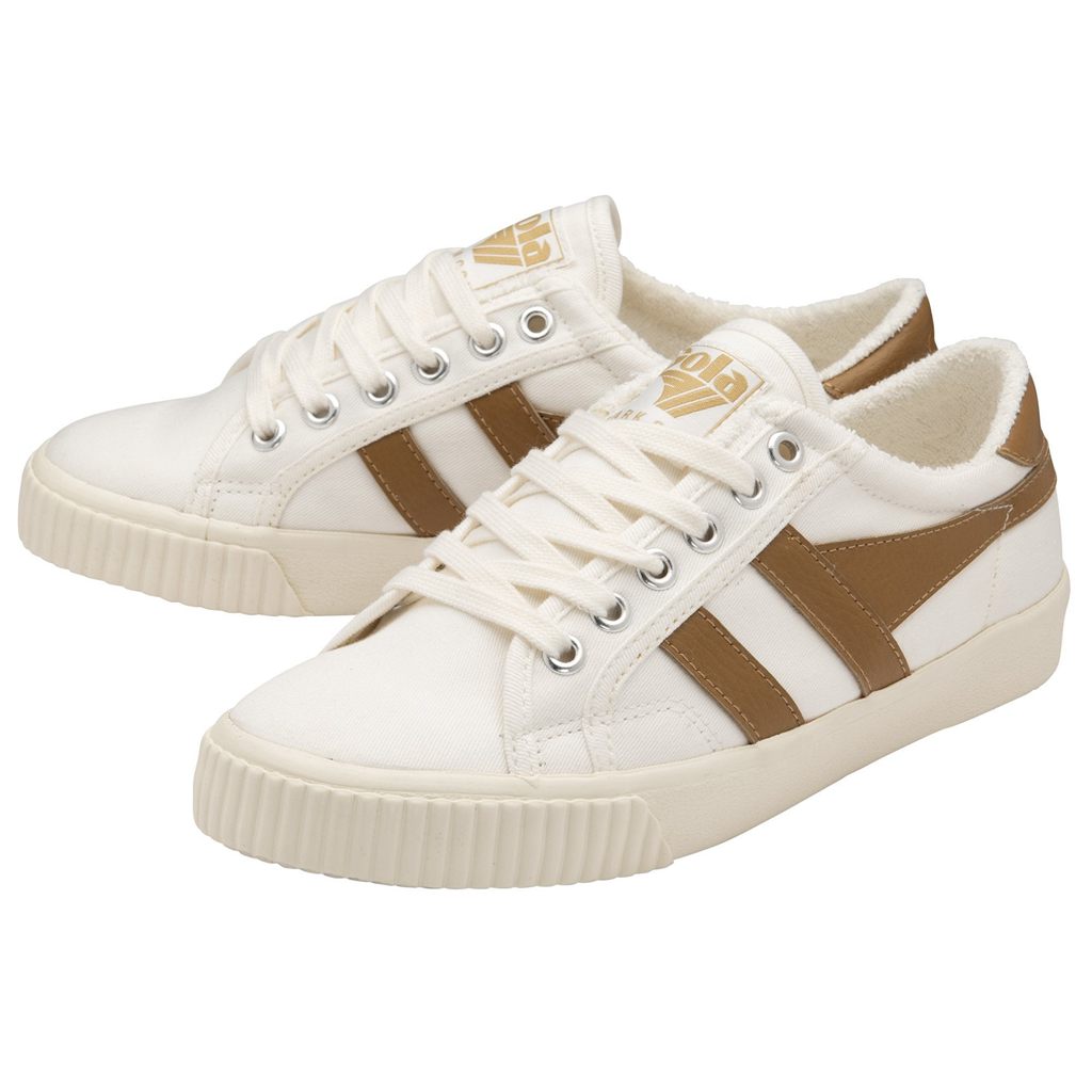 Gola Vegan Classics Tennis Mark Cox Sneakers Białe Brązowe Polska | 9035DHUOK